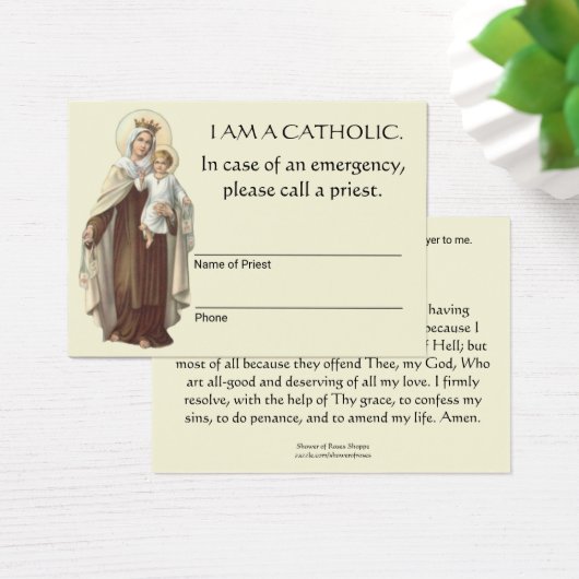 Traditionele katholieke ID-noodtoestand Heilige ge Visitekaartje (Bureau)