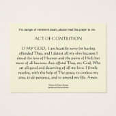 Traditionele katholieke ID-noodtoestand Heilige ge Visitekaartje (Achterkant)