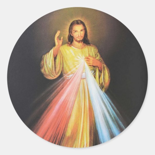 Traditionele katholieke Jezus Divine Mercy Religie Ronde Sticker (Voorkant)