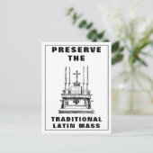 Traditionele katholieke Latijnse massaltar behoude Briefkaart (Staand voorkant)