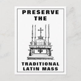 Traditionele katholieke Latijnse massaltar behoude Briefkaart