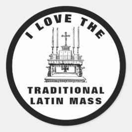 Traditionele katholieke Latijnse massaltar behoude Ronde Sticker