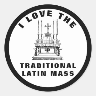 Traditionele katholieke Latijnse massaltar behoude Ronde Sticker
