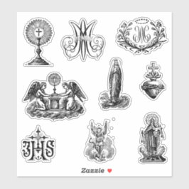 Traditionele Katholieke Maagd Maria Engelen Heilig Sticker