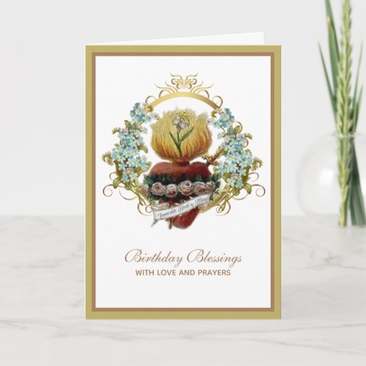 Traditionele katholieke maagd Mary Birthday Prayer Kaart (Voorkant)
