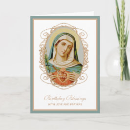Traditionele katholieke maagd Mary Birthday Prayer Kaart
