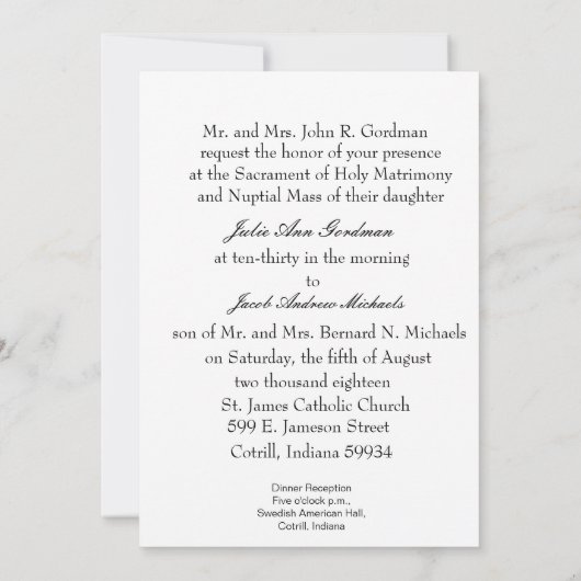 Traditionele katholieke Mary Joseph bruiloft Kaart (Achterkant)