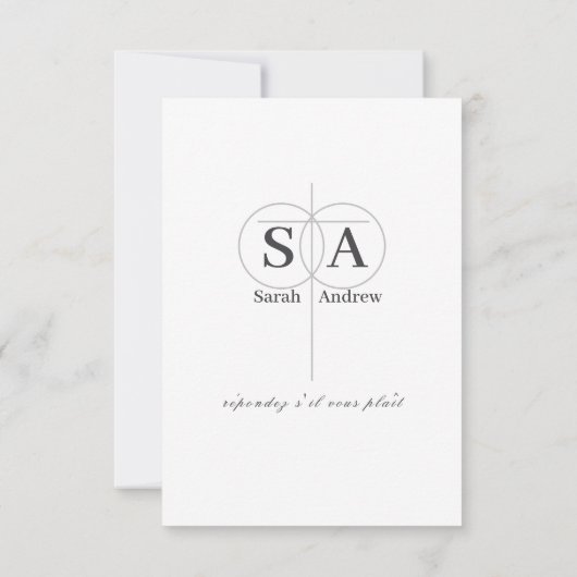 Traditionele Katholieke Monogrammed Response Kaart (Achterkant)