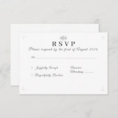 Traditionele Katholieke Monogrammed Response Kaart (Voorkant / Achterkant)