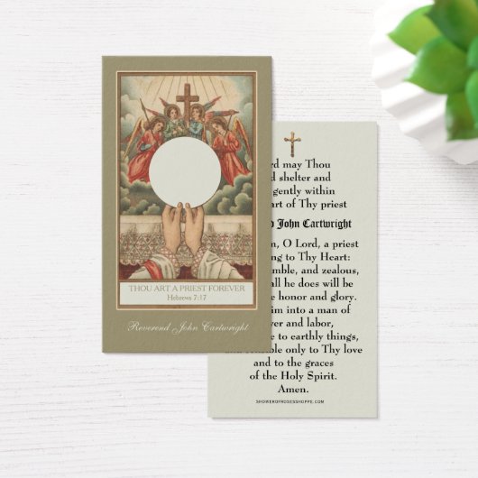 Traditionele katholieke priester gebeden religie visitekaartje (Bureau)