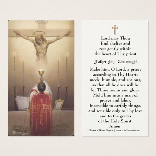 Traditionele katholieke priester gebeden religie visitekaartje (Voorkant /achterkant)
