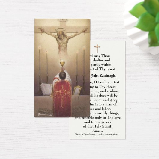 Traditionele katholieke priester gebeden religie visitekaartje (Bureau)