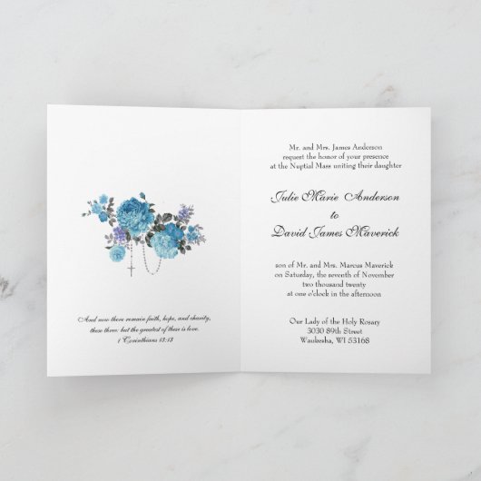 Traditionele Katholieke Religieuze Blauwe Bloemen  (Binnen)