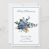 Traditionele Katholieke Religieuze Blauwe Rozen br Kaart (Voorkant)