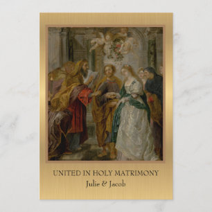 Traditionele katholieke religieuze bruiloft uitnod kaart