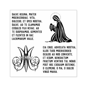 Traditionele katholieke Salve Regina Mary Prayer Rubberstempel