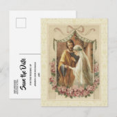 Traditionele katholieke SAVE the DATE Weduwen Aankondigingskaart (Voorkant / Achterkant)