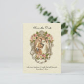 Traditionele katholieke SAVE the DATE Weduwen Aankondigingskaart (Staand voorkant)