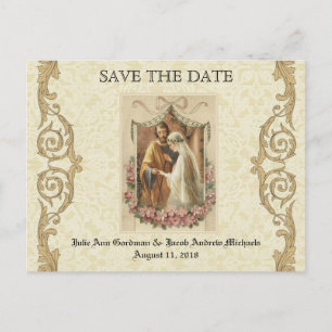 Traditionele katholieke SAVE the DATE Weduwen Aankondigingskaart