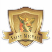 Traditionele katholieke St. Michael Shield Angel Sticker (Voorkant)