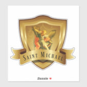 Traditionele katholieke St. Michael Shield Angel Sticker (Vel)