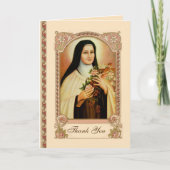 Traditionele katholieke St. Therese Dank u Kaart (Voorkant)