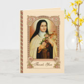 Traditionele katholieke St. Therese Dank u Kaart (Gele Bloem)