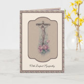 Traditionele katholieke sympathie Rosary Crucifix- Kaart (Gele Bloem)