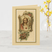 Traditionele katholieke sympathie voor Jezus Lamb Kaart (Gele Bloem)