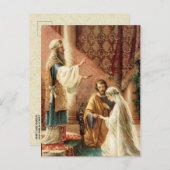 Traditionele katholieke TROUW DATUM Wedding Aankondigingskaart (Voorkant / Achterkant)