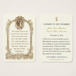 Traditionele katholieke trouw Holy Card Visitekaartje