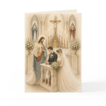Traditionele katholieke trouwkaarten sets van 10