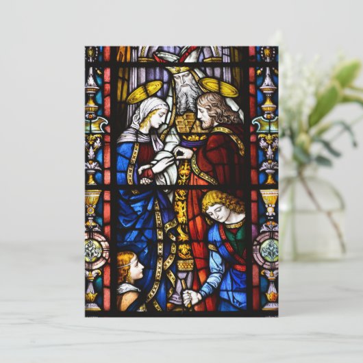 Traditionele katholieke trouwuitnodiging kaart (Staand voorkant)