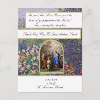 Traditionele Katholieke Trouwuitnodiging Maria Briefkaart