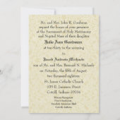 Traditionele katholieke trouwuitnodiging van goud kaart (Achterkant)