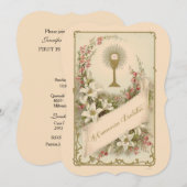 Traditionele katholieke uitnodiging tot  Communie (Voorkant / Achterkant)