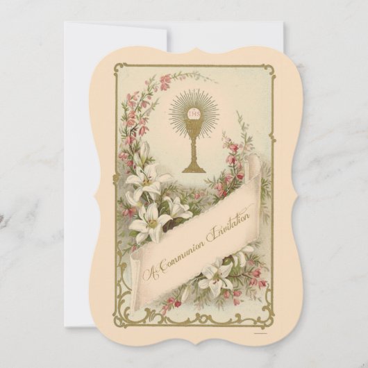 Traditionele katholieke uitnodiging tot  Communie (Voorkant)