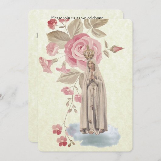 Traditionele katholieke uitnodiging tot  Communie (Voorkant / Achterkant)