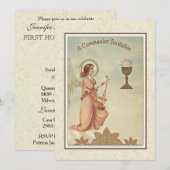 Traditionele katholieke uitnodiging tot  Communie (Voorkant / Achterkant)