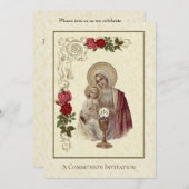 Traditionele katholieke uitnodiging tot  Communie (Voorkant / Achterkant)