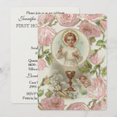 Traditionele katholieke uitnodiging tot Communie (Voorkant / Achterkant)