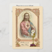 Traditionele katholieke uitnodiging tot  Communie (Voorkant / Achterkant)