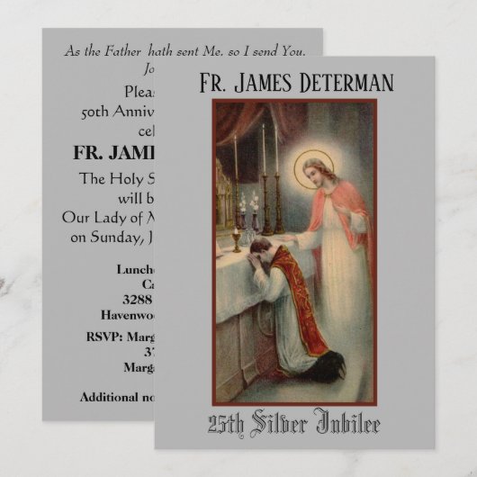 Traditionele katholieke uitnodiging tot Jubileum (Voorkant / Achterkant)