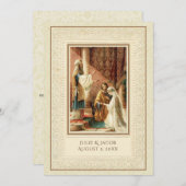 Traditionele katholieke vintage bruiloft uitnodigi kaart (Voorkant / Achterkant)