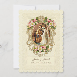 Traditionele katholieke Vintage Lace Cherry Blosso Kaart