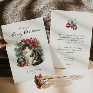 Traditionele kattenkerst feestdagenkaart