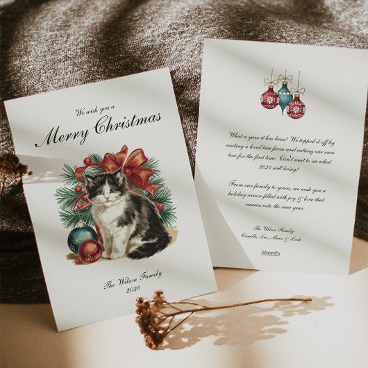 Traditionele  kattenkerst feestdagenkaart