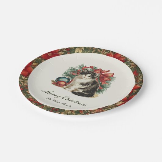 Traditionele kattenkerst papieren bordje (Gekanteld)