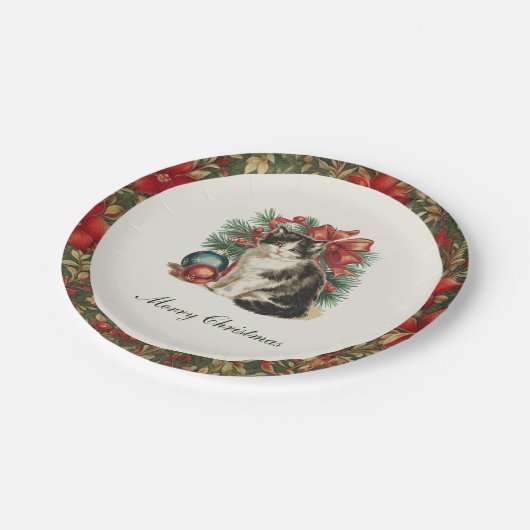 Traditionele kattenkerst papieren bordje (Gekanteld)