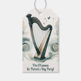 Traditionele Keltische harp St. Patrick's Day Part Cadeaulabel